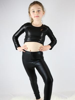 Black Sparkle Youth Girls Leggings/Tights 