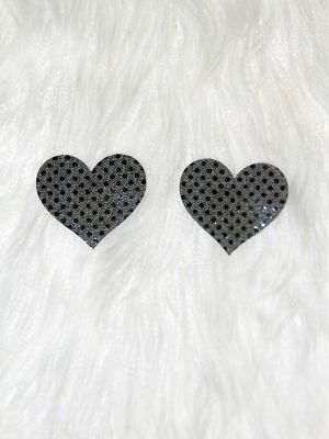 Rarr Designs Heart Sequin Nipple Pasties Black