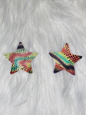Rarr Designs Star Leopard Nipple Pasties Rainbow