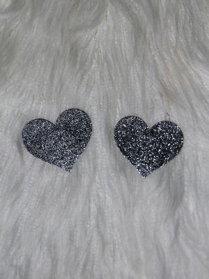 Rarr Designs Heart Glitter Nipple Pasties Silver