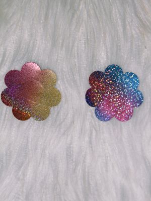 Rarr Designs Flower Sparkle Nipple Pasties Rainbow