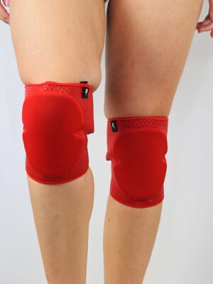 Rarr Designs Velcro Neoprene Gel Dot Grip Pole dance Knee Pads Red