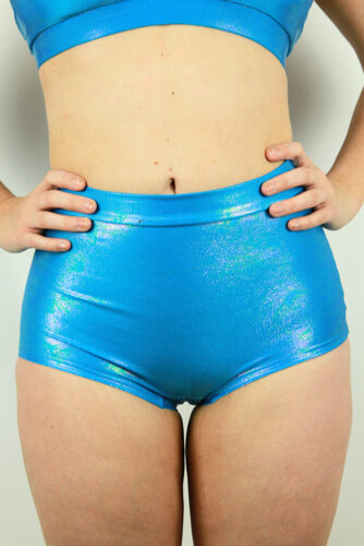 Rarr designs Aqua Sparkle High Waist Cheeky Shorts