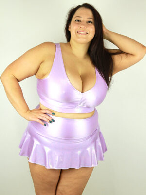 Rarr designs Lilac Sparkle Sweet Scoop Sports Bra - Plus Size