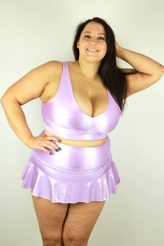 Rarr designs Lilac Sparkle Sweet Scoop Sports Bra - Plus Size