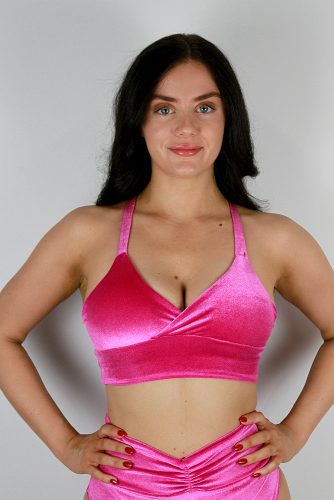 Velveteratti Bikini Bra Glitter Pink Front Rarr designs