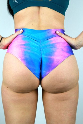Splash Mid Waisted BRAZIL Scrunchie Bum Shorts | Pole Wear back rarr designs