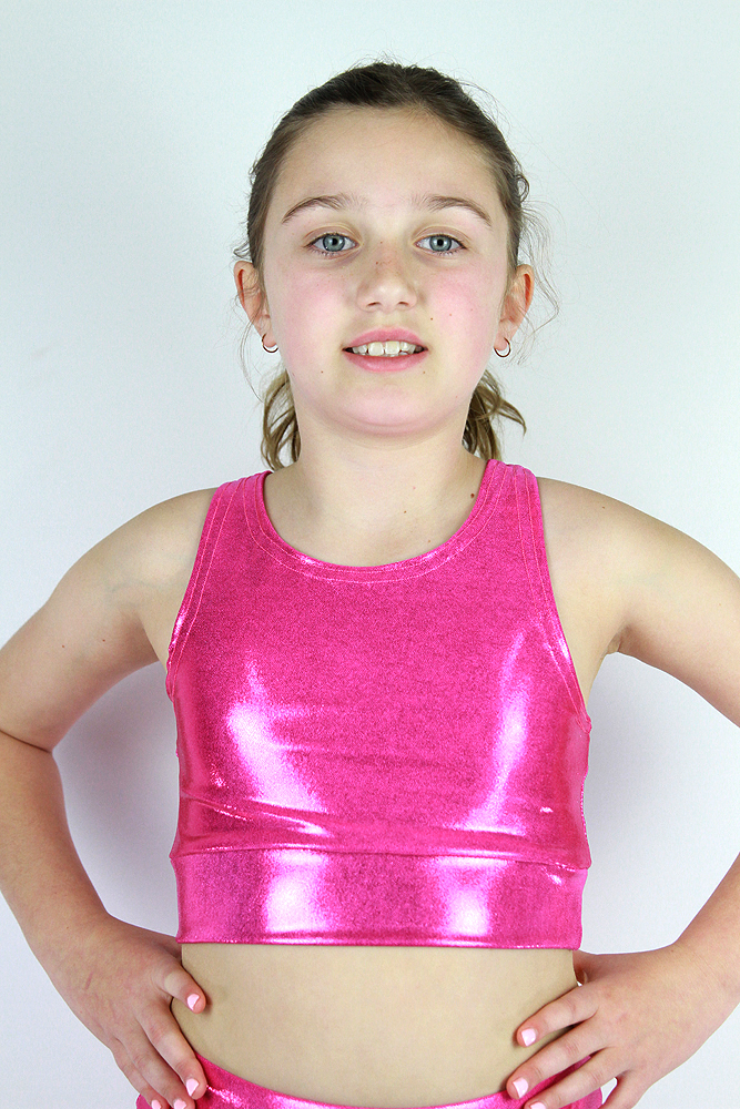 Girls Crop Top Pink Sparkle | Rarr Designs