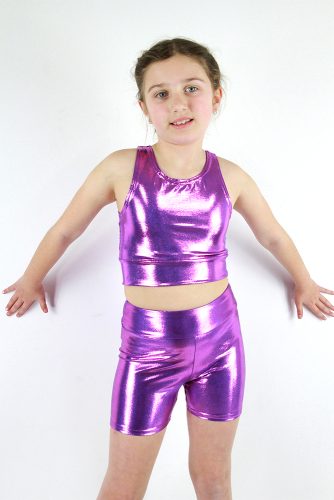 Girls Crop Top Purple Sparkle rarrdesigns 4