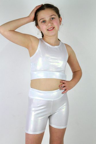 Girls Shorts White Sparkle rarrdesigns 3